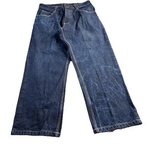 Southpole Jeans Mens 34 Blue Relaxed Fit Wide Leg Distressed Denim Grunge Skater